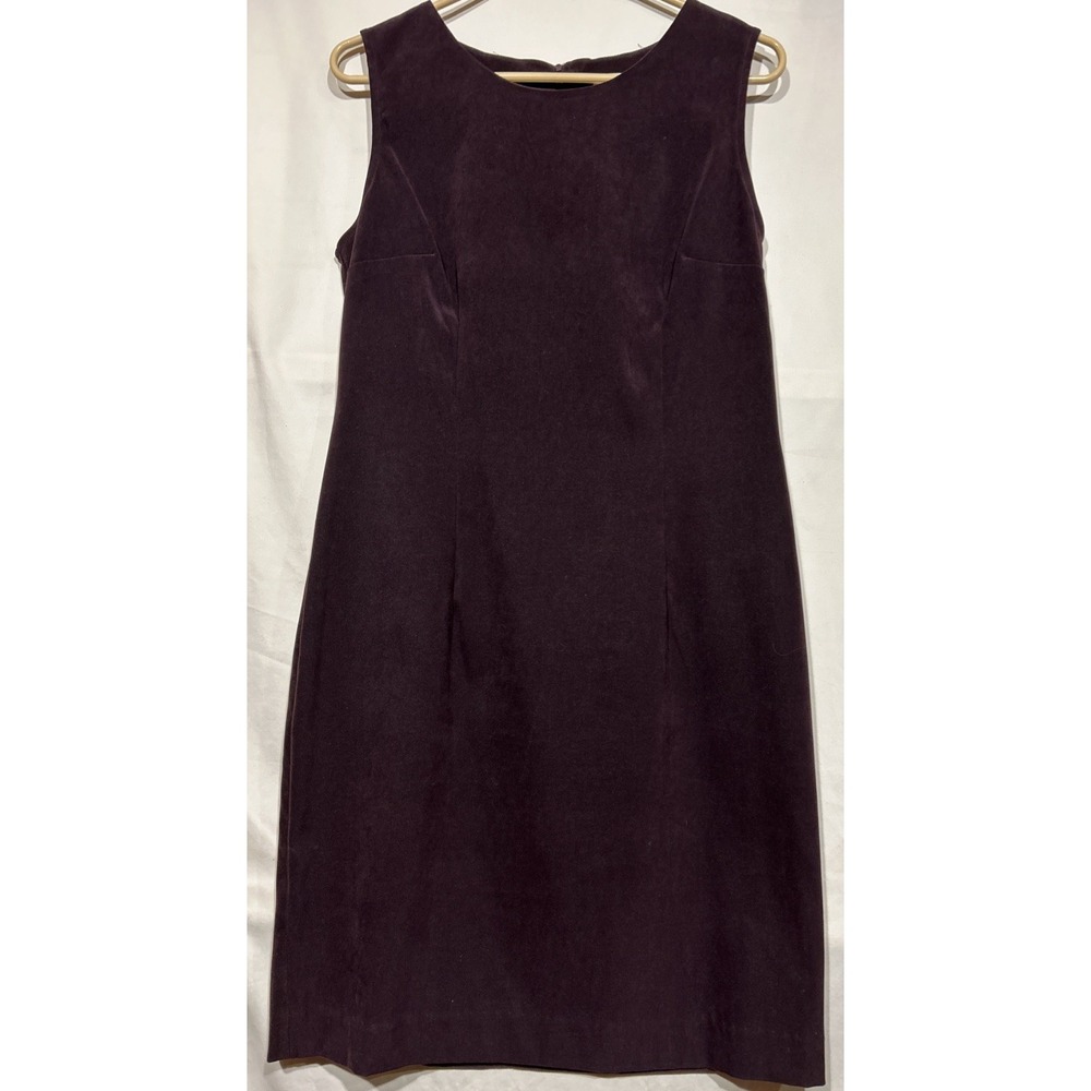 Event 90's Shift Dress Purple Velveteen Knee Length Sz 8